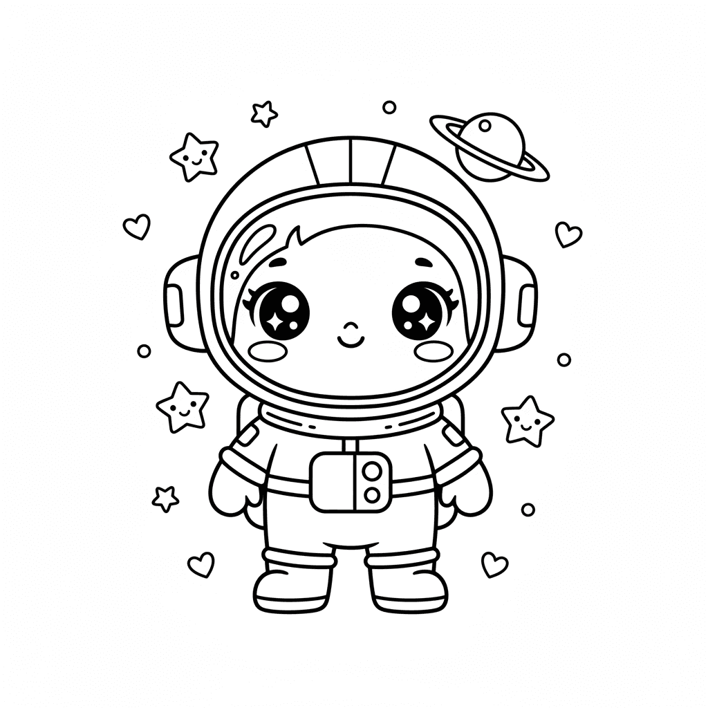 우주비행사 색칠공부