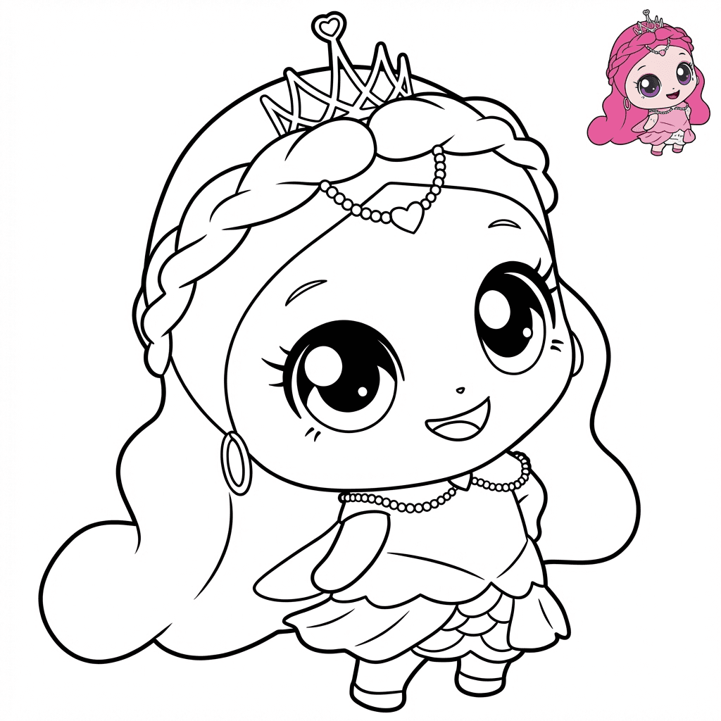 프린세스 티니핑 - 실크핑 색칠공부