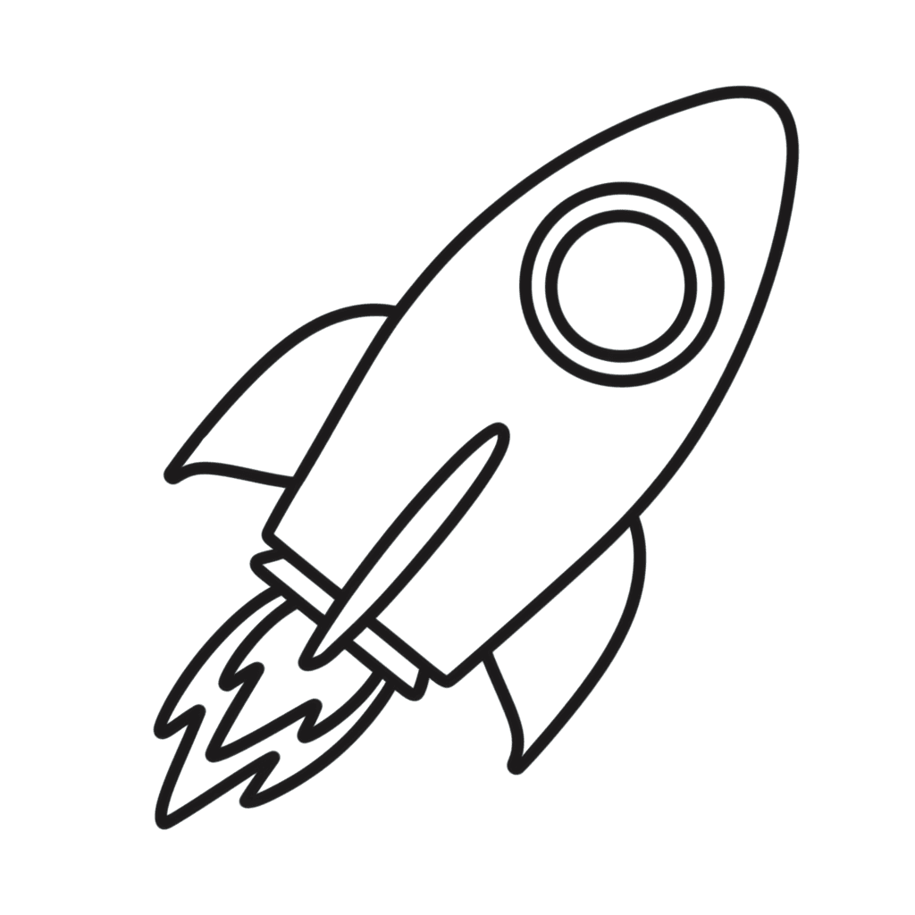 우주로 가는 로켓 색칠공부