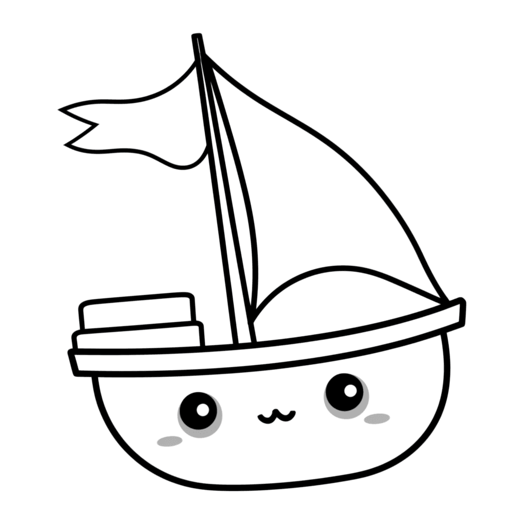 바다 위의 배 색칠공부